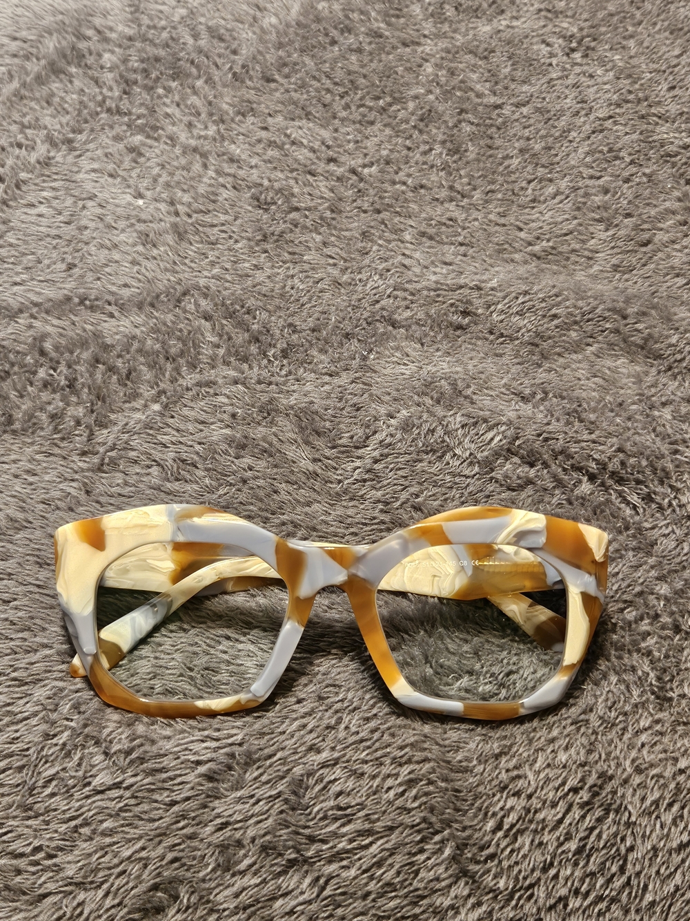 Tortoiseshell Pattern Women’s Fashion Glasses - Yellow & White